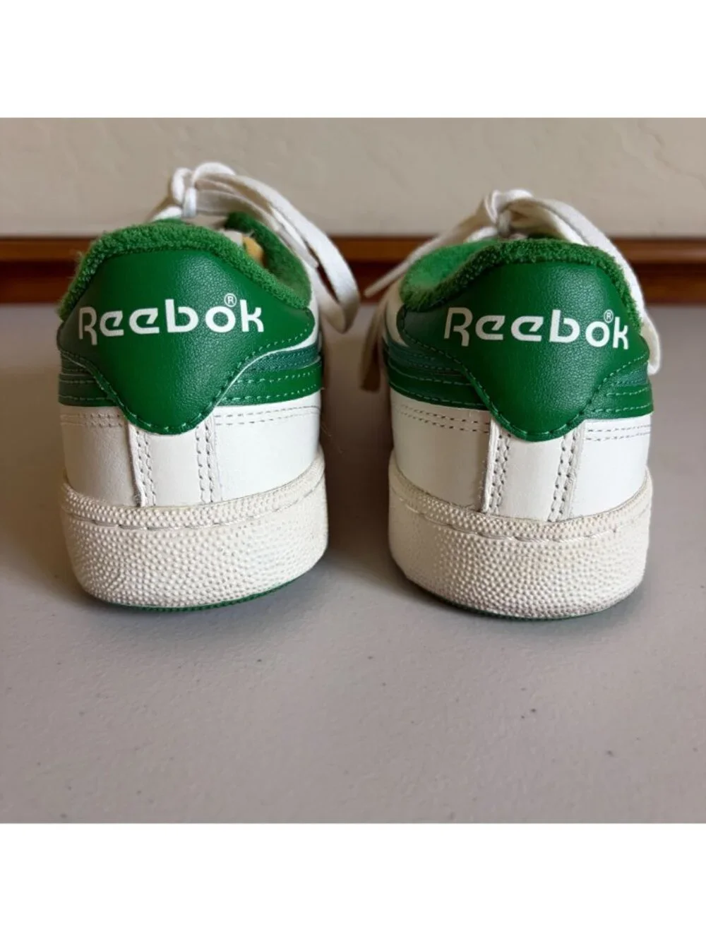 Reebok Club C Revenge Vintage Sneakers Men's US 8 Chalk Glen Green Side Stripes